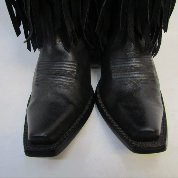 Ariat Shoes - Ariat Womens Size 8 B Black Suede Leather Fringe Cowboy Western Boots